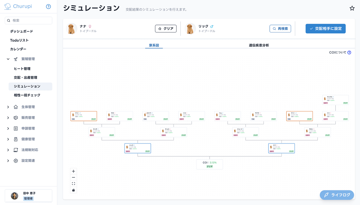 血統分析シミュレーションイメージ画像